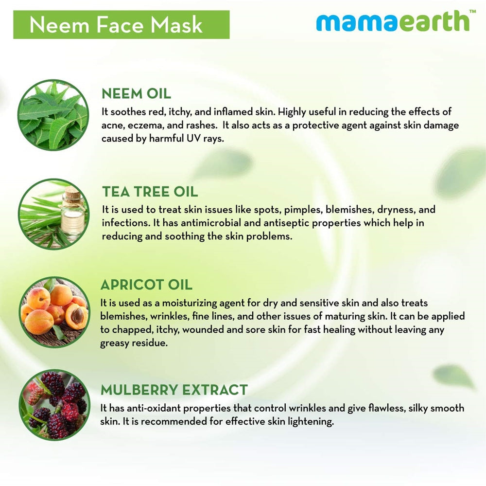 Picture of Mamaearth Neem Face Mask For Pimples & Zits - 100 ml