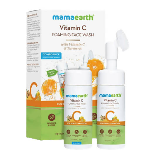 Picture of Mamaearth Vitamin C Foaming Face Wash With Brush Combo Pack - 150 ml + 150 ml