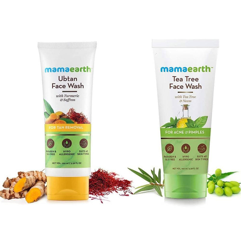 Picture of Mamaearth Ubtan Face Wash 100 ml And Tea Tree Face Wash 100 ml