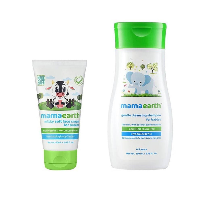 Picture of Mamaearth Milky Soft Face Cream And Gentle Cleansing Shampoo For Babies (60ml+200ml)