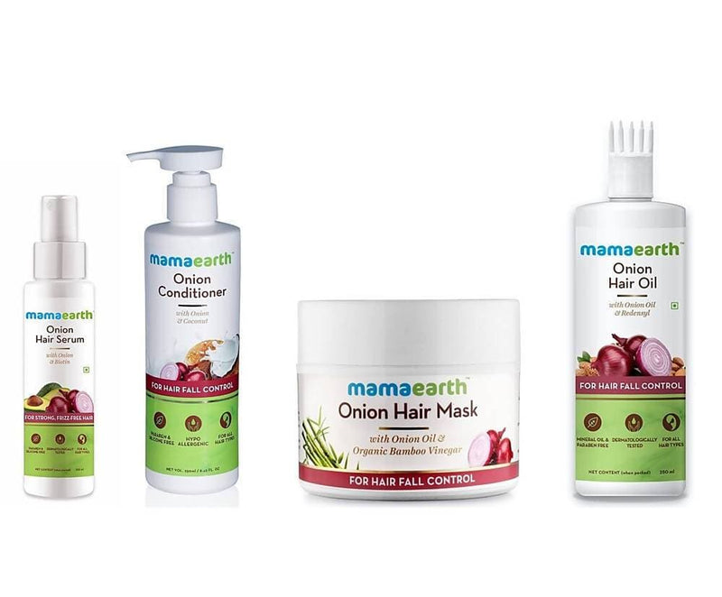 Picture of Mamaearth Onion Conditioner + Hair Mask + Hair Oil + Hair Serum For Hair Fall Control