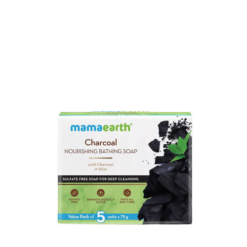 Picture of Mamaearth Charcoal Nourishing Bathing Soap - Pack of 5