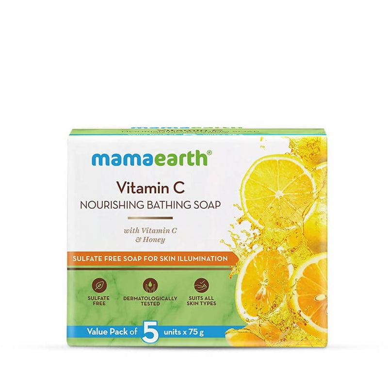 Picture of Mamaearth Vitamin C Nourishing Bathing Soap - Pack of 5 - 75 gm