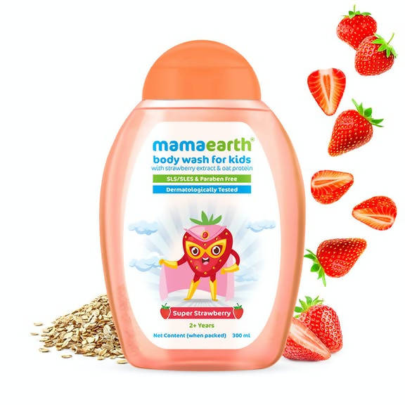 Picture of Mamaearth Super Strawberry Body Wash for Kids with Strawberry & Oat Protein - 300 ml