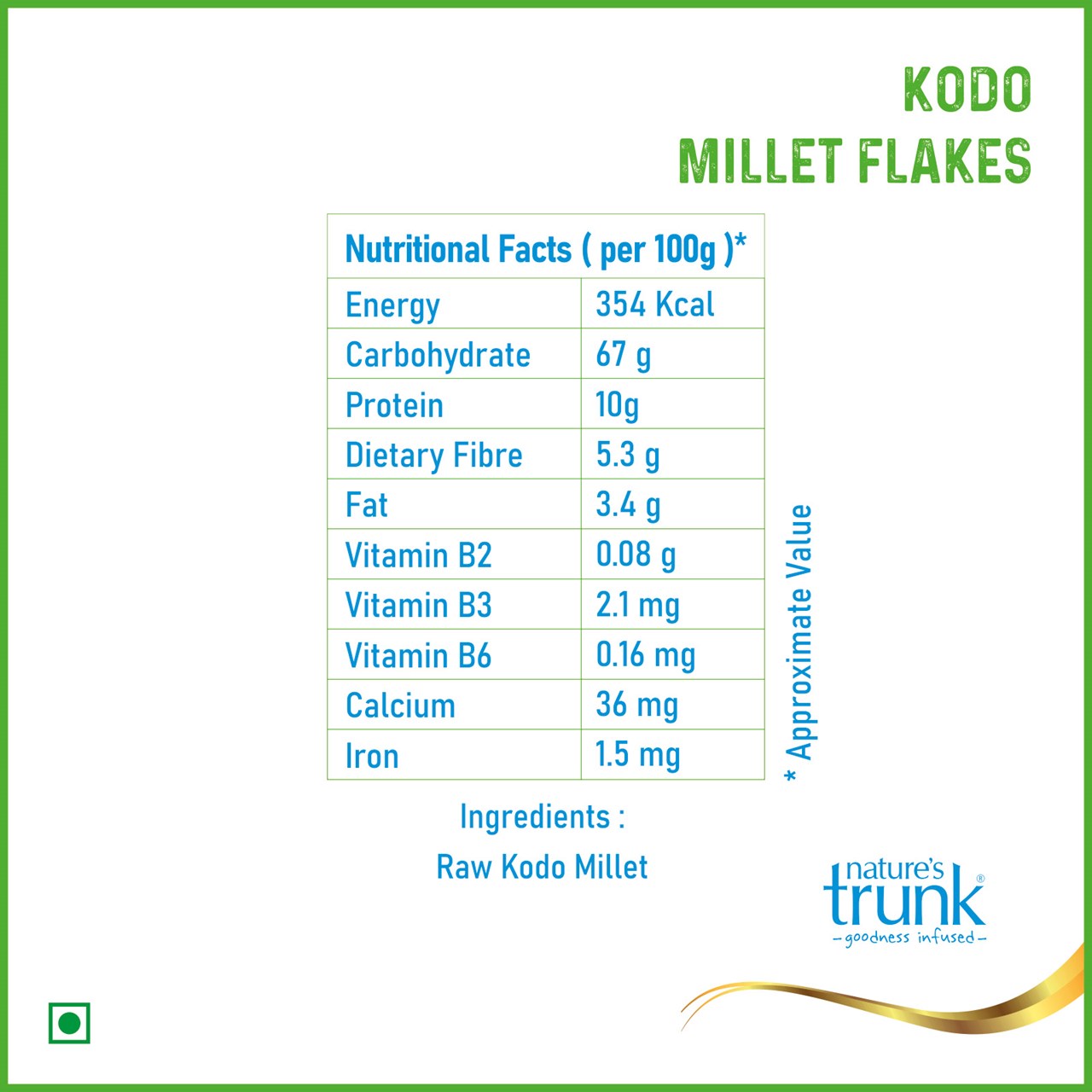 Picture of Kodo Millet Flakes ( Kodai / Arikelu ) 450 g