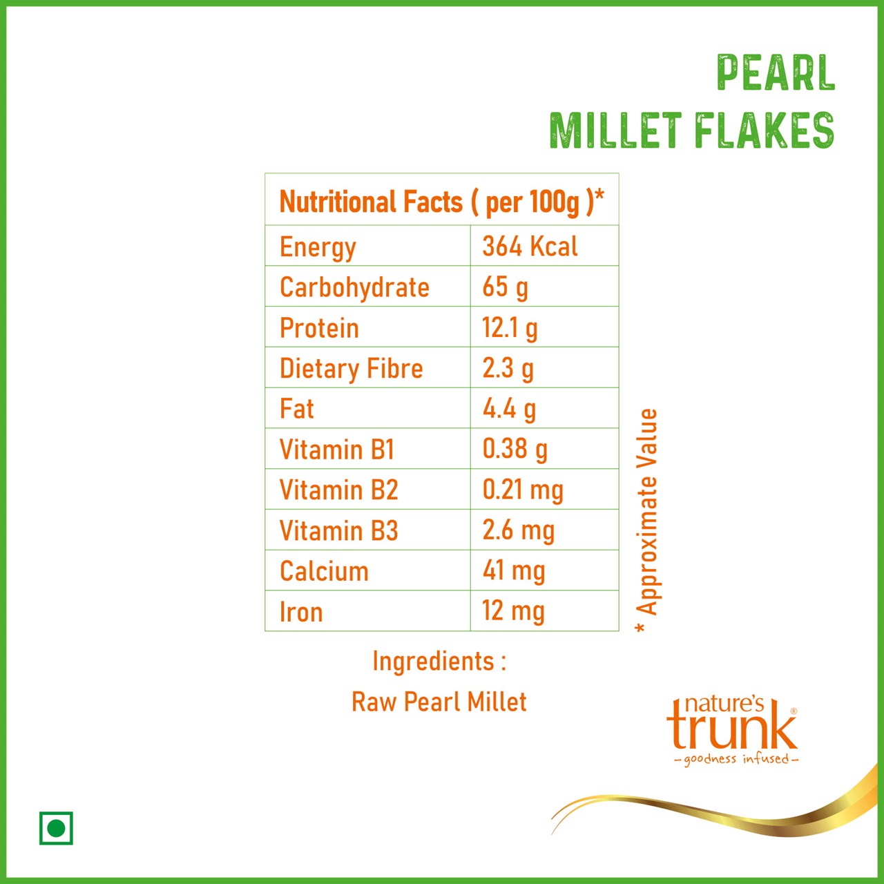 Picture of Pearl Millet Flakes ( Bajra / Sajjalu ) 400 g
