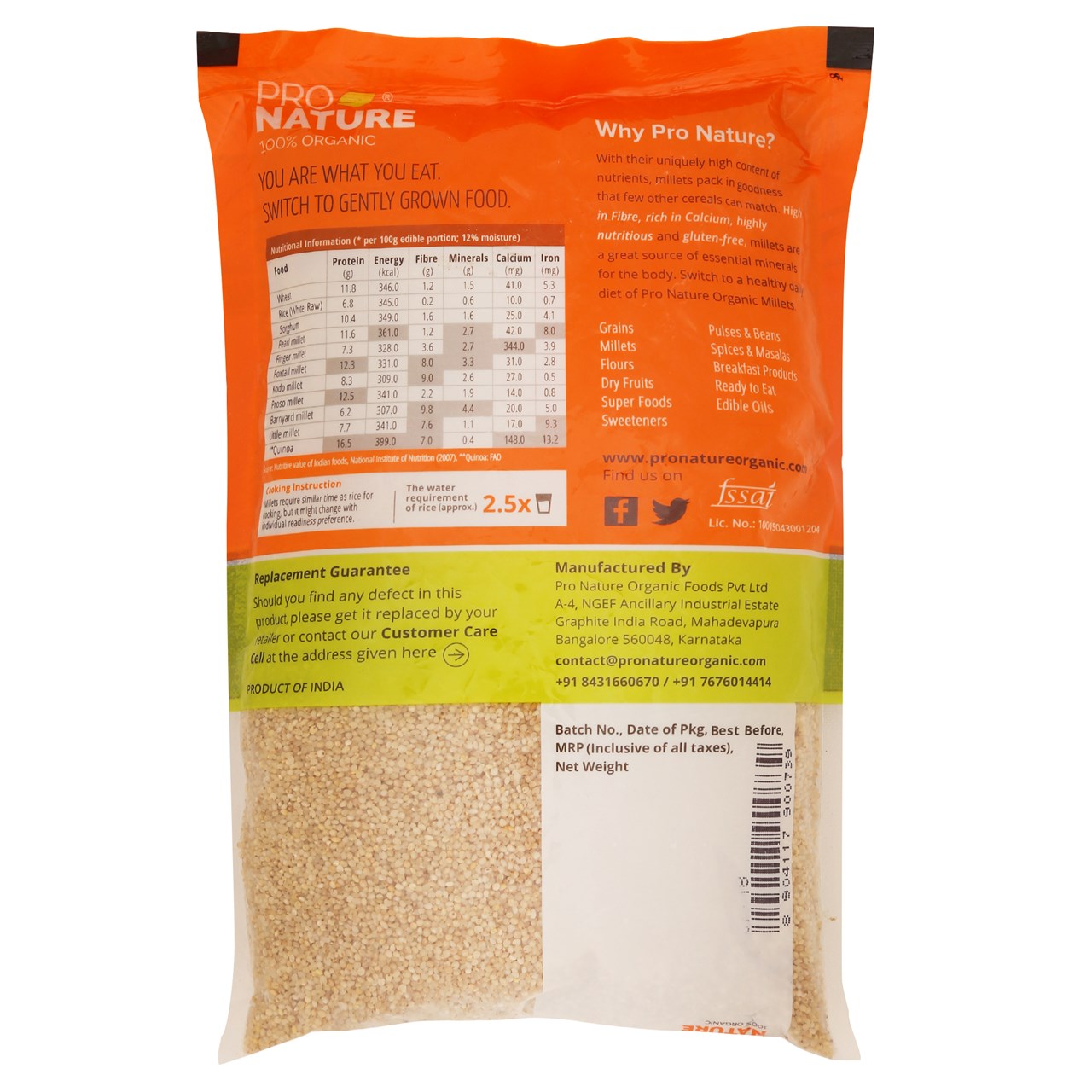 Picture of Pro Nature 100% Organic Little Millet 500g