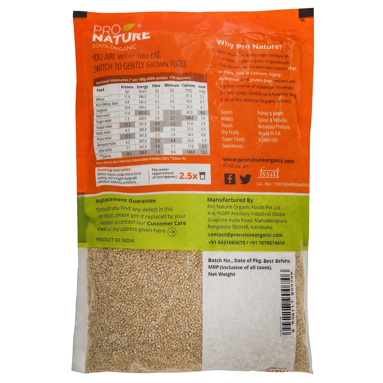 Picture of Pro Nature 100% Organic Barnyard Millet 500g