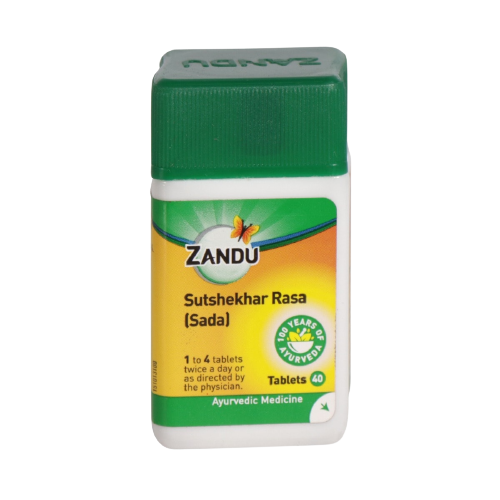 Show details for Zandu Sutshekhar Rasa (Sada) - 40 tabs Picture of Zandu Sutshekhar Rasa (Sada) - 40 tabs