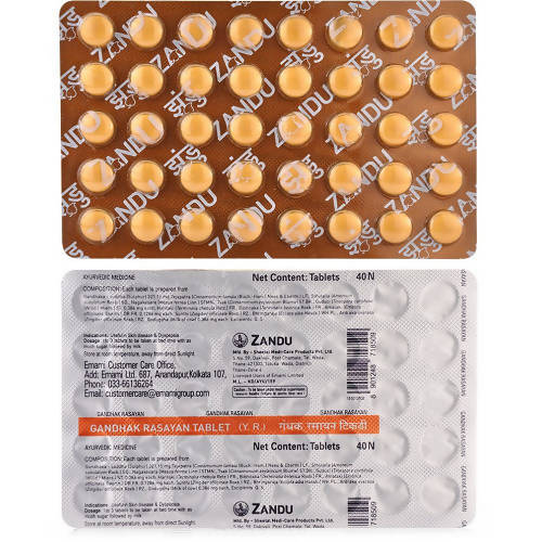Show details for Zandu Gandhak Rasayan Tablets - 40 tabs Picture of Zandu Gandhak Rasayan Tablets - 40 tabs