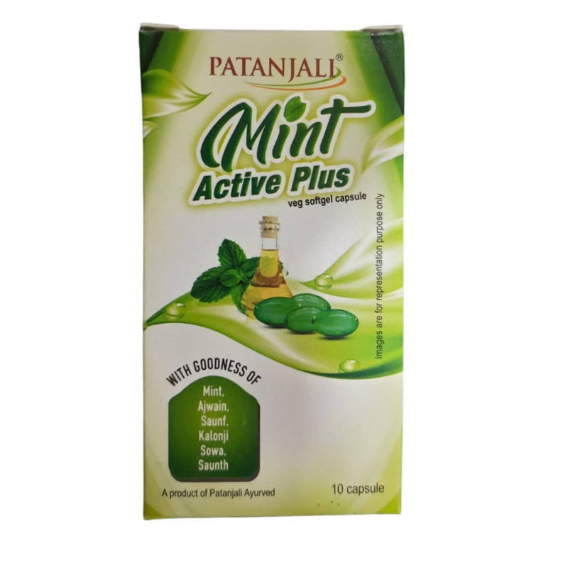 Show details for Patanjali Mint Active Plus veg Softgel Capsules - 10 caps Picture of Patanjali Mint Active Plus veg Softgel Capsules - 10 caps