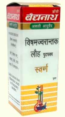 Show details for Baidyanath Visham jwarantak Lauha (Puttpakwa) (with Moti & Gold) 10 Tab Picture of Baidyanath Visham jwarantak Lauha (Puttpakwa) (with Moti & Gold) 10 Tab