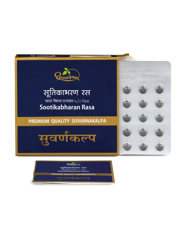 Picture of Dhootapapeshwar Sootikabharan Rasa Standard Quality Suvarnakalpa Tablets - 10 Tablets