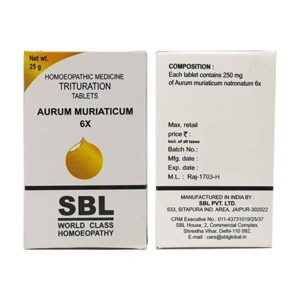 Picture of SBL Homeopathy Aurum Muriaticum Natronatum Trituration Tablet - 25 GM