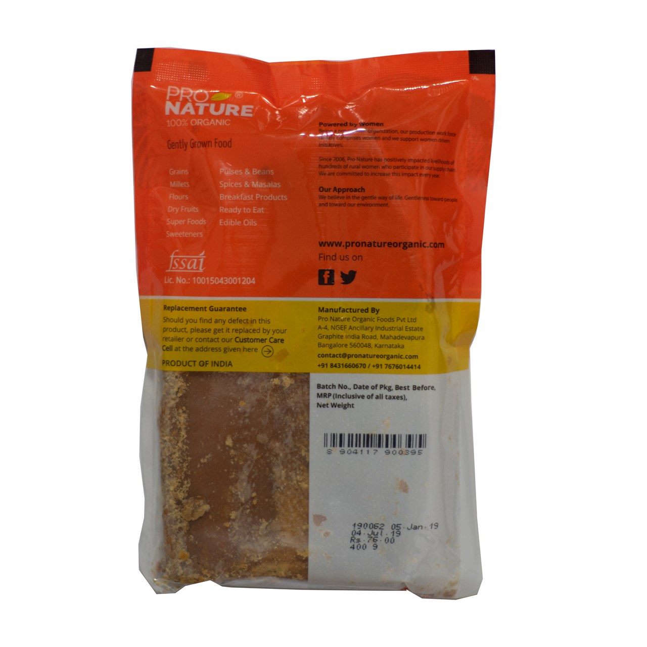 Picture of  Pro Nature 100% Organic Jaggery 400g (Pouch)