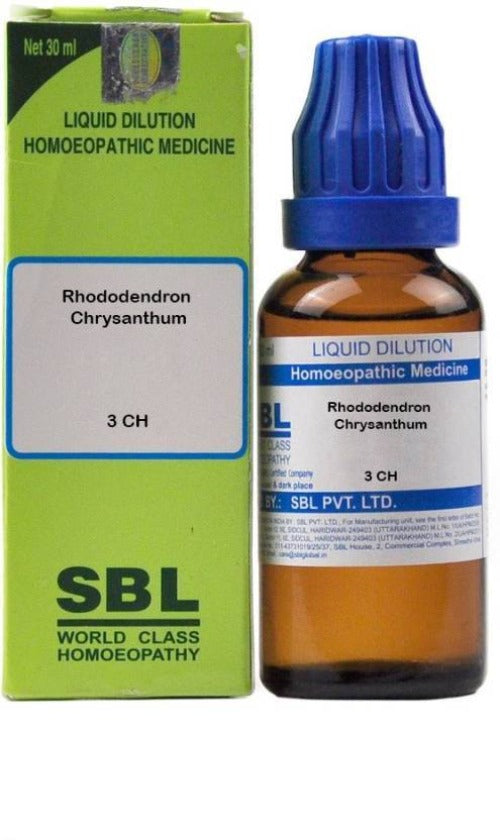 Show details for SBL Homeopathy Rhododendron Chrysanthum Dilution - 30 ml Picture of SBL Homeopathy Rhododendron Chrysanthum Dilution - 30 ml