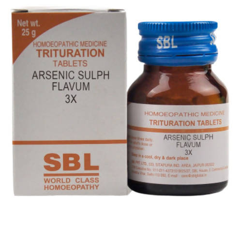 Picture of SBL Homeopathy Arsenic Sulphuratum Flavum Trituration Tablets - 25 GM