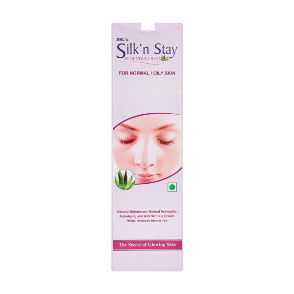 Show details for SBL Homeopathy Silk N Stay Aloevera Cream - 50 GM Picture of SBL Homeopathy Silk N Stay Aloevera Cream - 50 GM