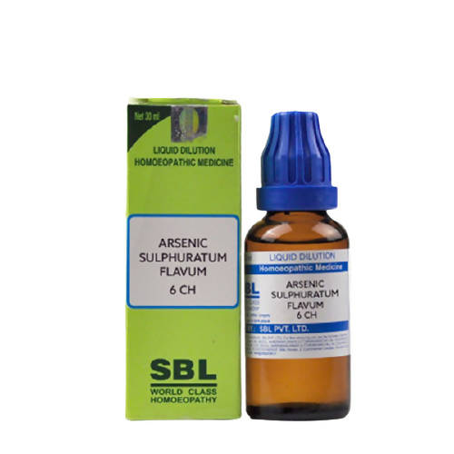 Show details for SBL Homeopathy Arsenic Sulphuratum Flavum Dilution - 30 ml Picture of SBL Homeopathy Arsenic Sulphuratum Flavum Dilution - 30 ml