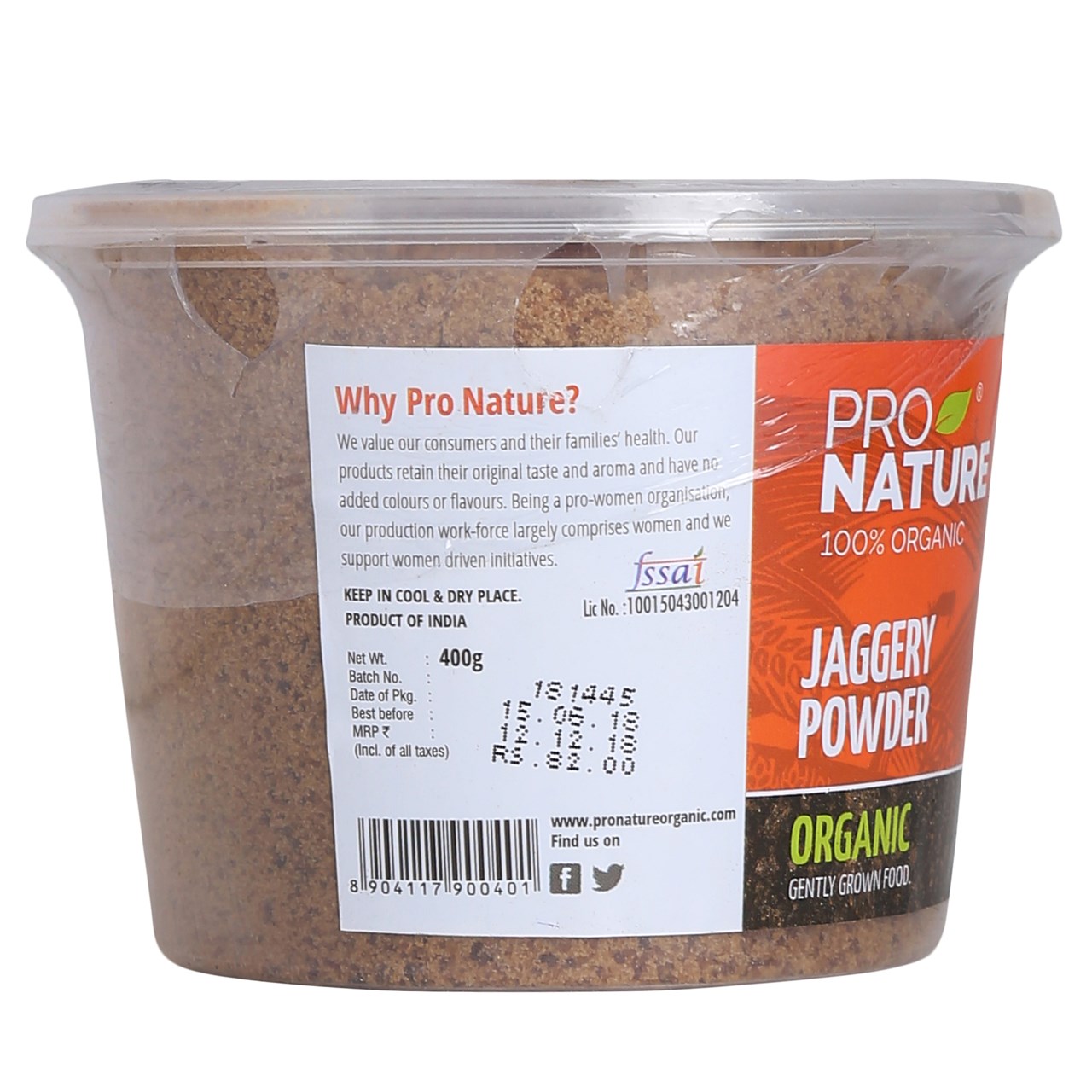Picture of Pro Nature 100% Organic Jaggery Powder 300g (Tub)
