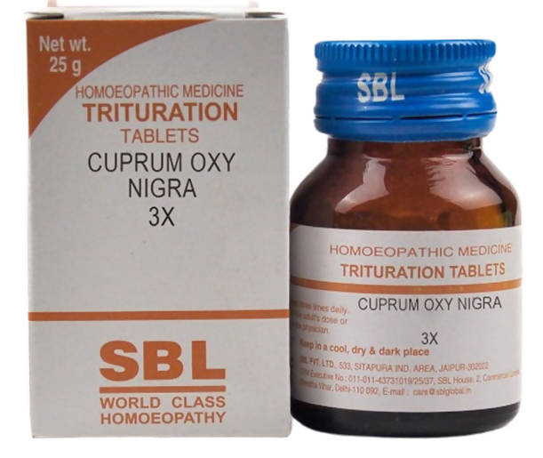 Show details for SBL Homeopathy Cuprum Oxy Nigra Trituration Tablets - 25 GM - 3X Picture of SBL Homeopathy Cuprum Oxy Nigra Trituration Tablets - 25 GM - 3X