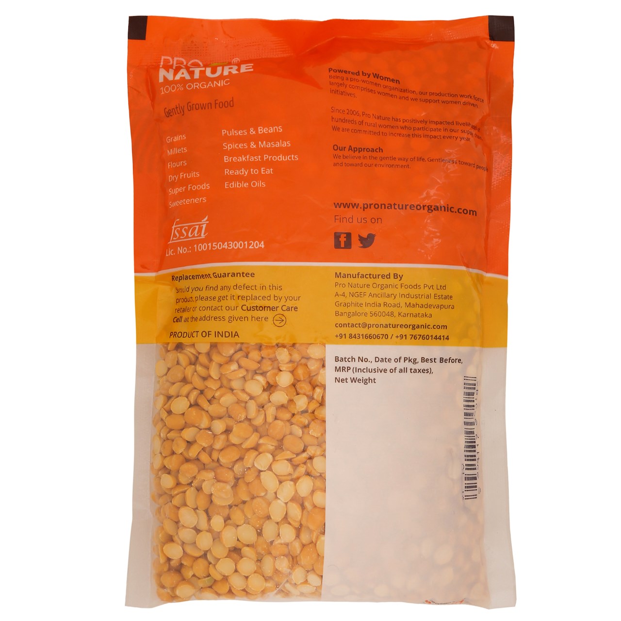 Picture of  Pro Nature 100% Organic Channa Dal 500g