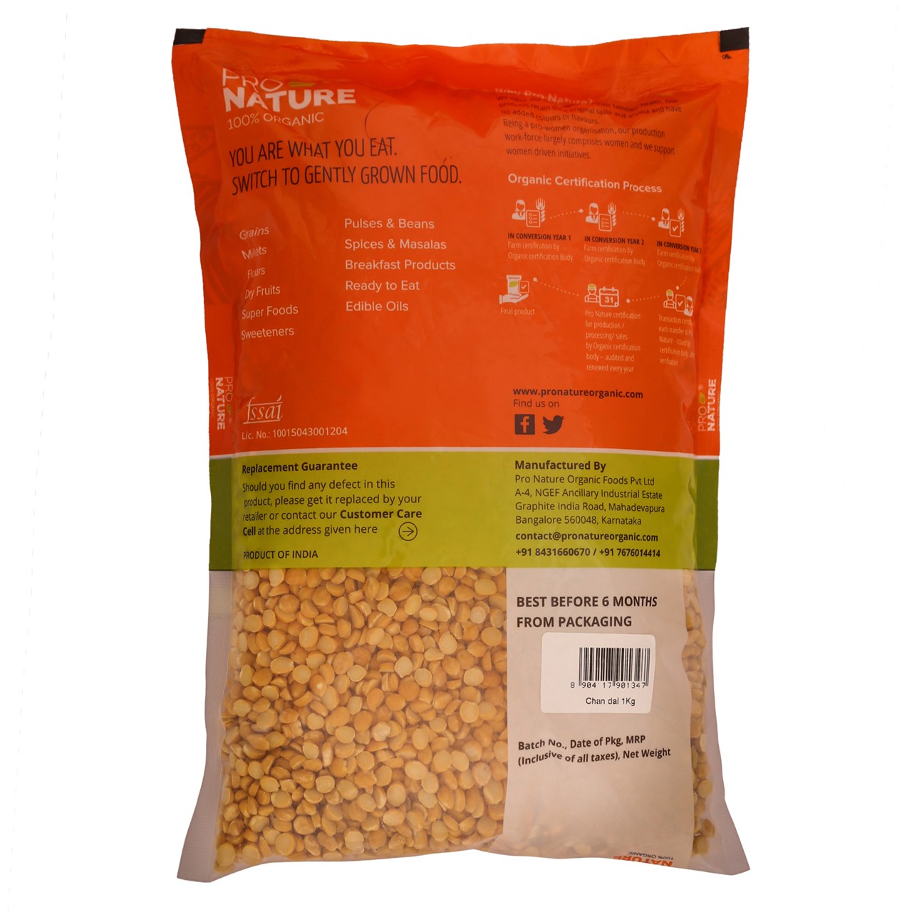 Picture of  Pro Nature 100% Organic Channa Dal 1 kg