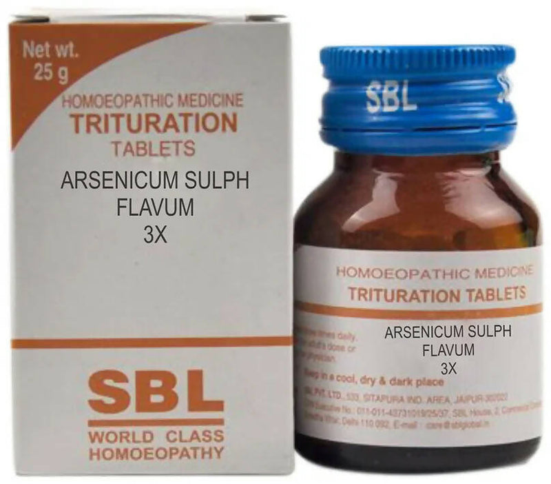 Show details for SBL Homeopathy Arsenicum Sulph Flavum Trituration Tablets - 25 GM Picture of SBL Homeopathy Arsenicum Sulph Flavum Trituration Tablets - 25 GM