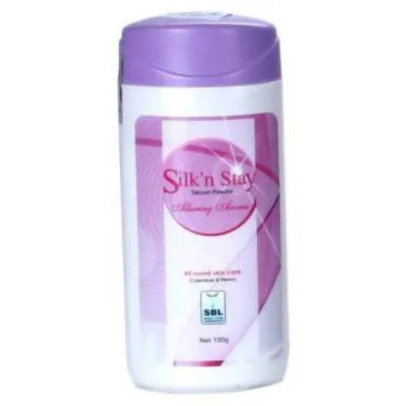 Show details for SBL Homeopathy Silk N Stay Talcum Powder - 100 GM  Picture of SBL Homeopathy Silk N Stay Talcum Powder - 100 GM
