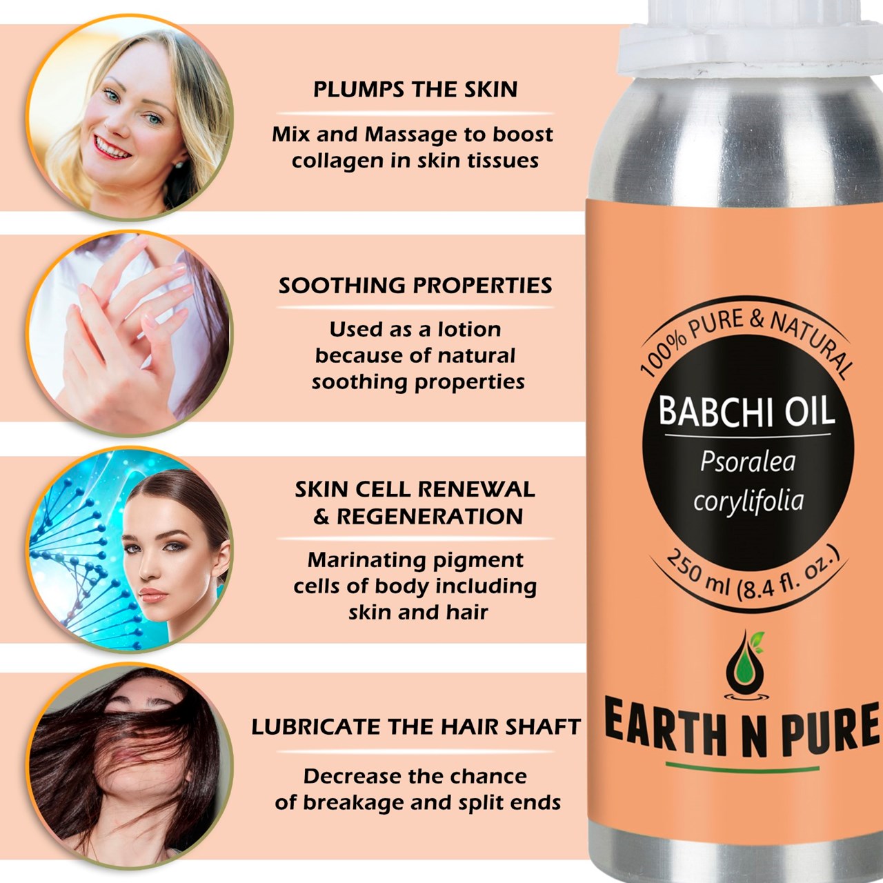 Picture of EARTH N PURE - Babchi Oil – 250 Ml