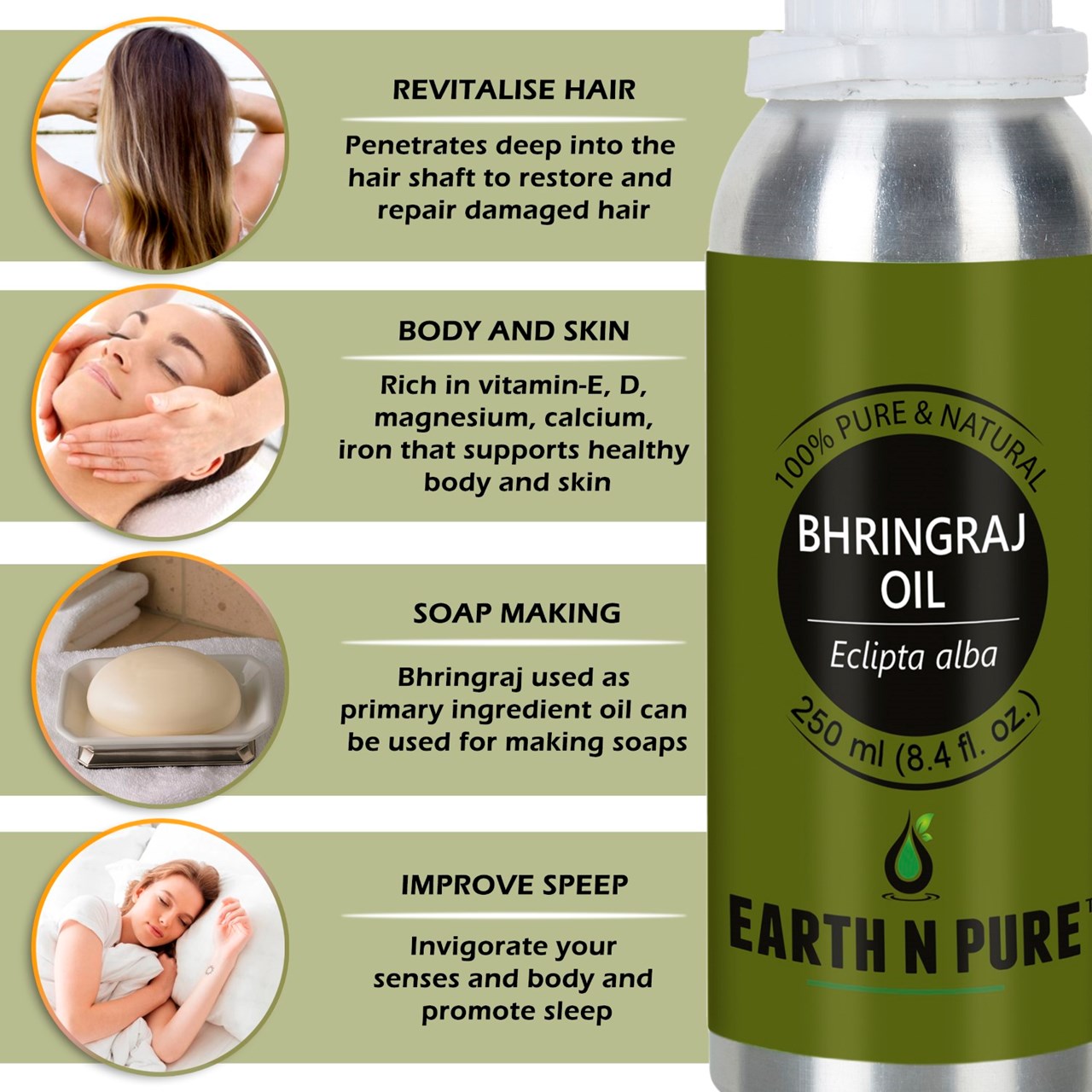 Picture of EARTH N PURE - Bhringraj Oil – 250 Ml