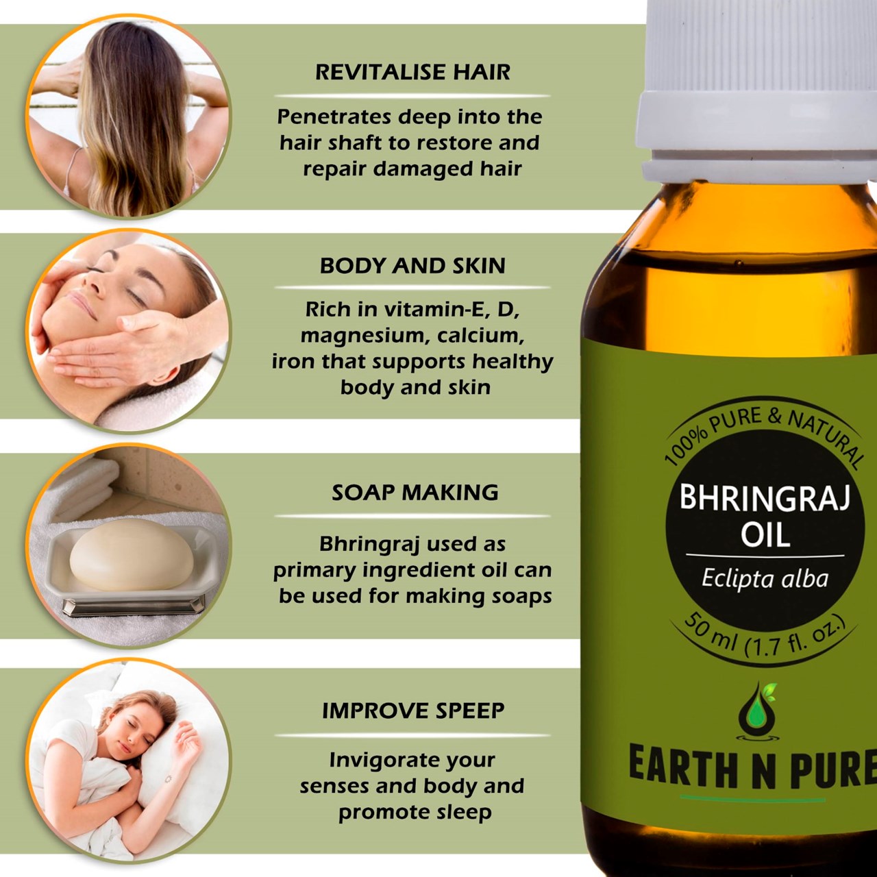 Picture of EARTH N PURE - Bhringraj Oil – 50 Ml