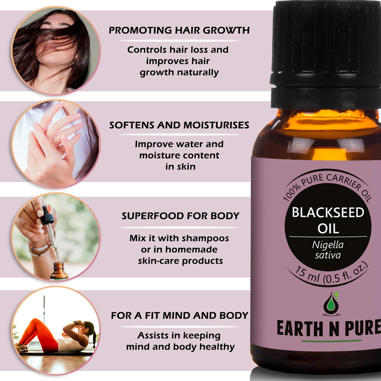 Picture of EARTH N PURE - Blackseed Oil – 15 Ml