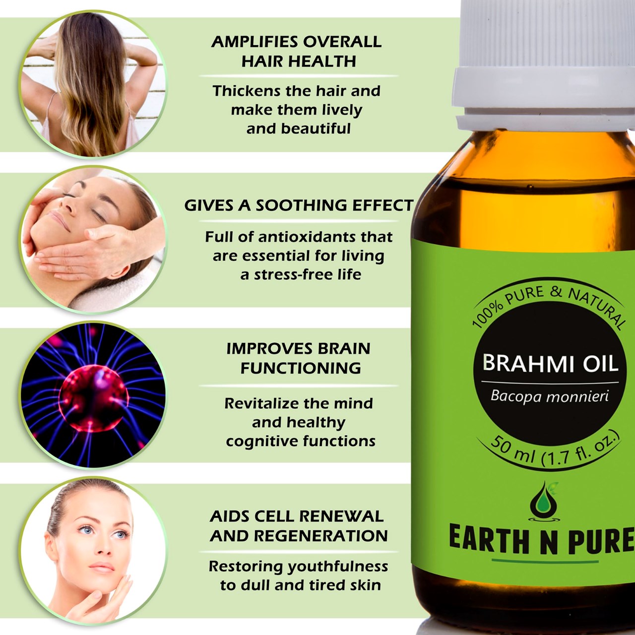 Picture of EARTH N PURE - Brahmi Oil – 50 Ml