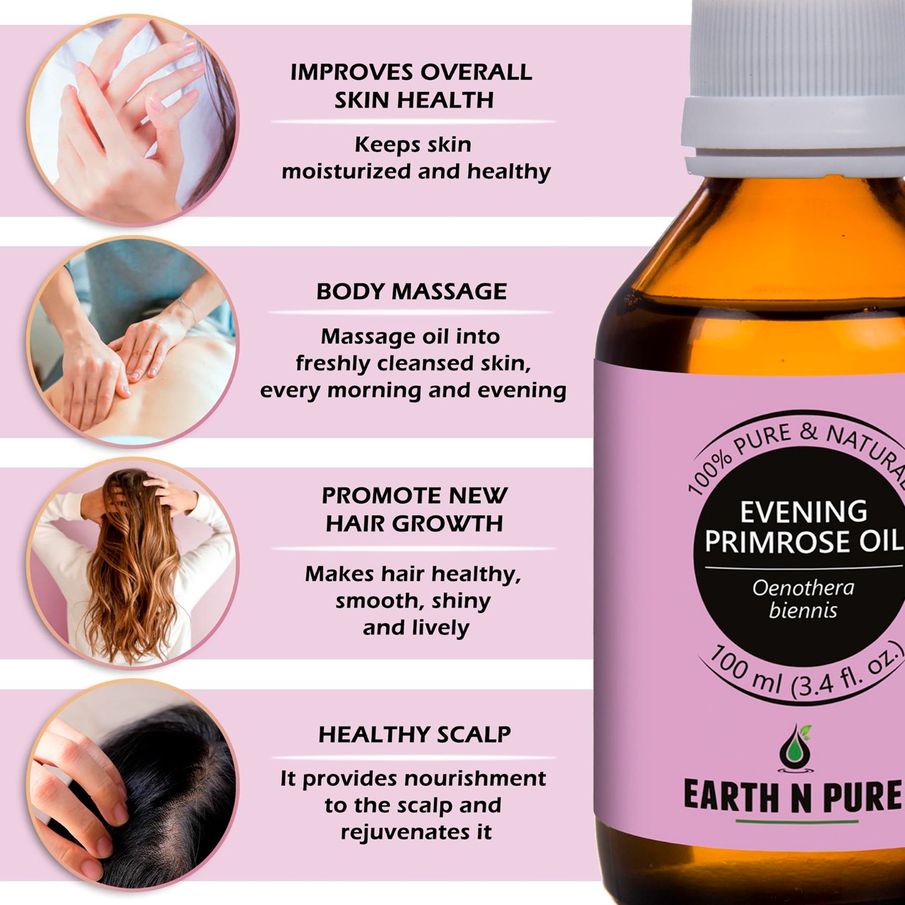 Picture of EARTH N PURE - Evening Primrose Oil – 100 Ml