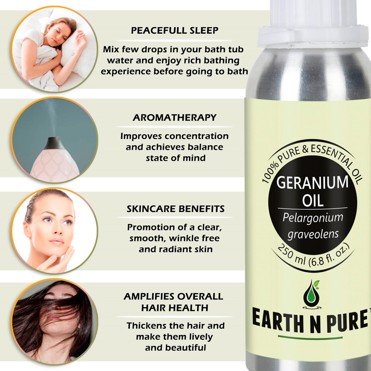 Picture of EARTH N PURE - Geranium Oil – 250 Ml