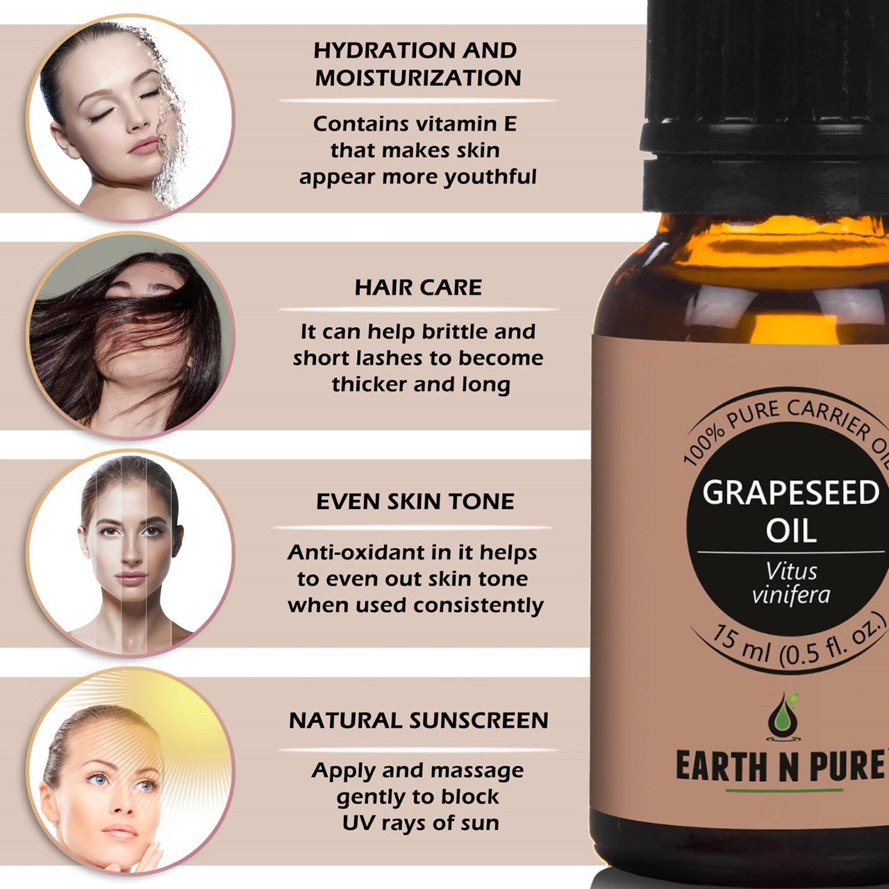 Picture of EARTH N PURE - Grapeseed Oil – 15 Ml
