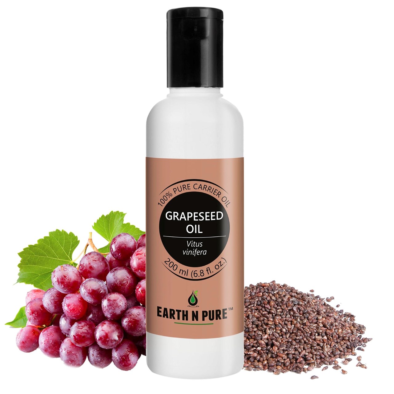 Show details for EARTH N PURE - Grapeseed Oil – 200 Ml Picture of EARTH N PURE - Grapeseed Oil – 200 Ml