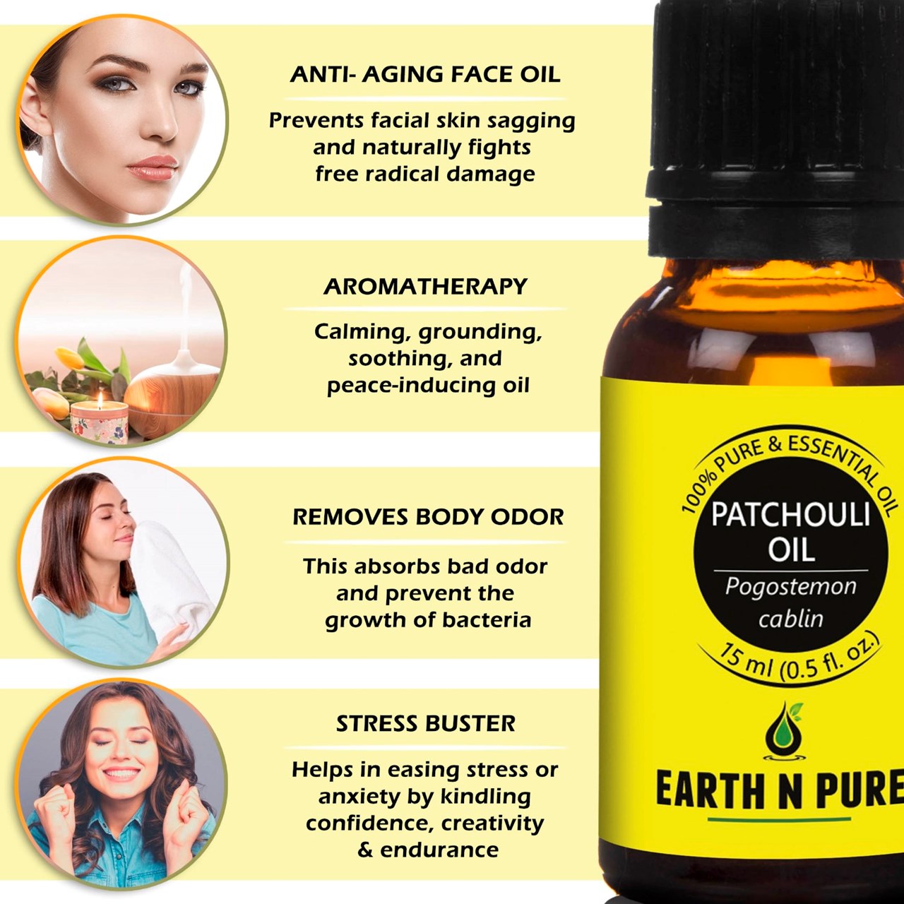 Picture of EARTH N PURE - Patchouli Oil – 15 Ml