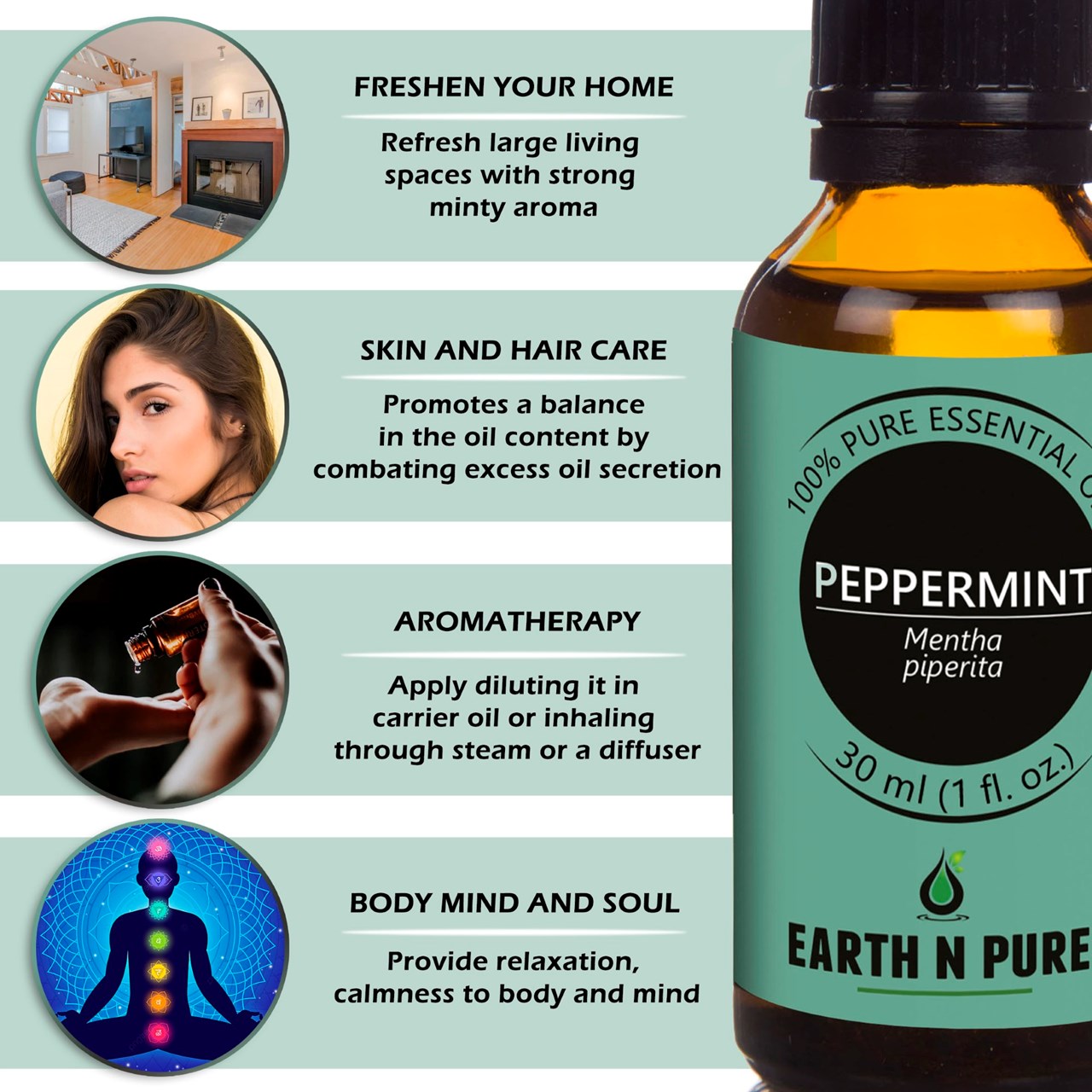 Picture of EARTH N PURE - Peppermint Oil- 30 Ml