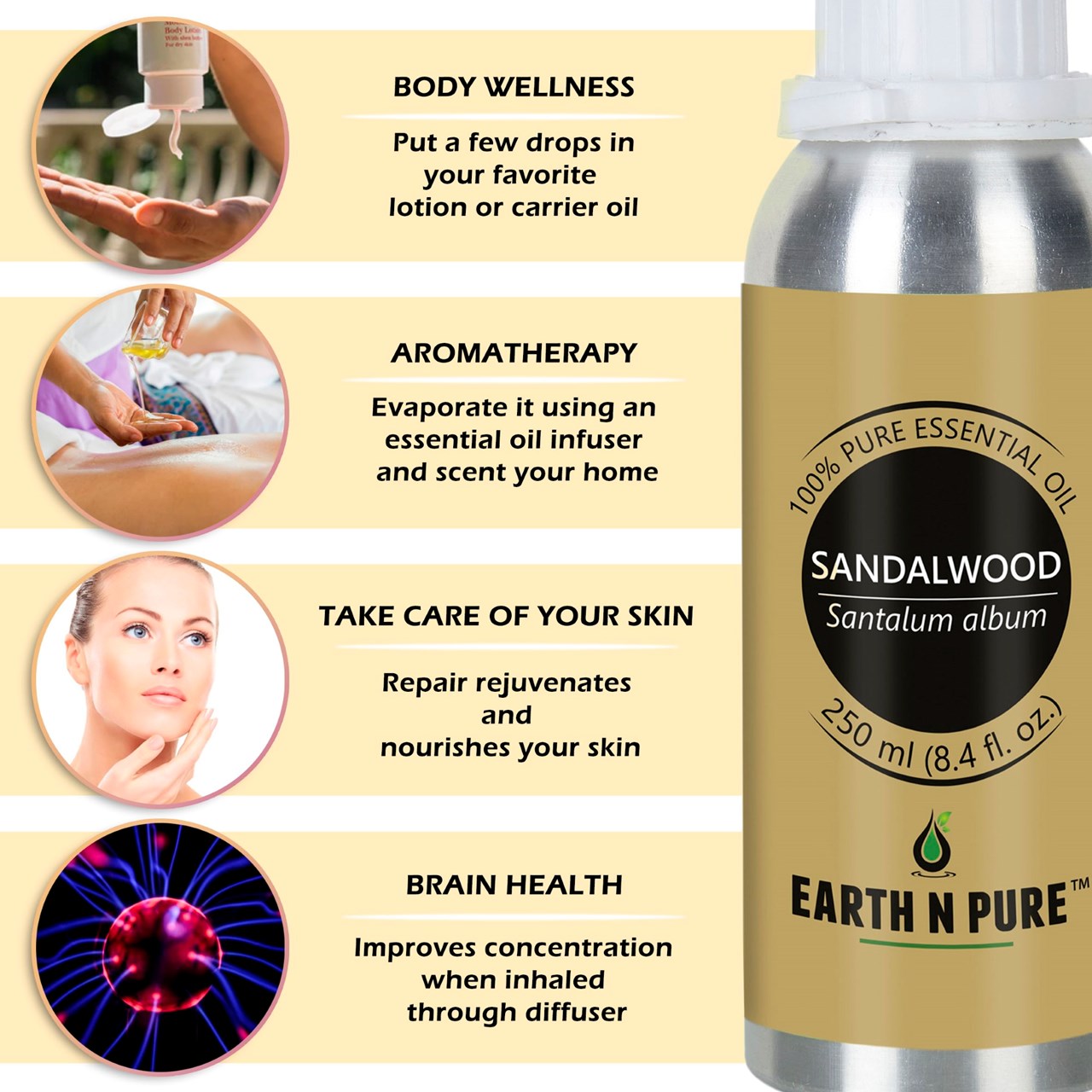 Picture of EARTH N PURE - Sandalwood Oil- 250 Ml