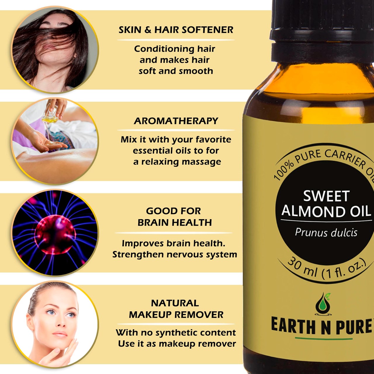 Picture of EARTH N PURE - Sweet Almond Oil – 30 Ml