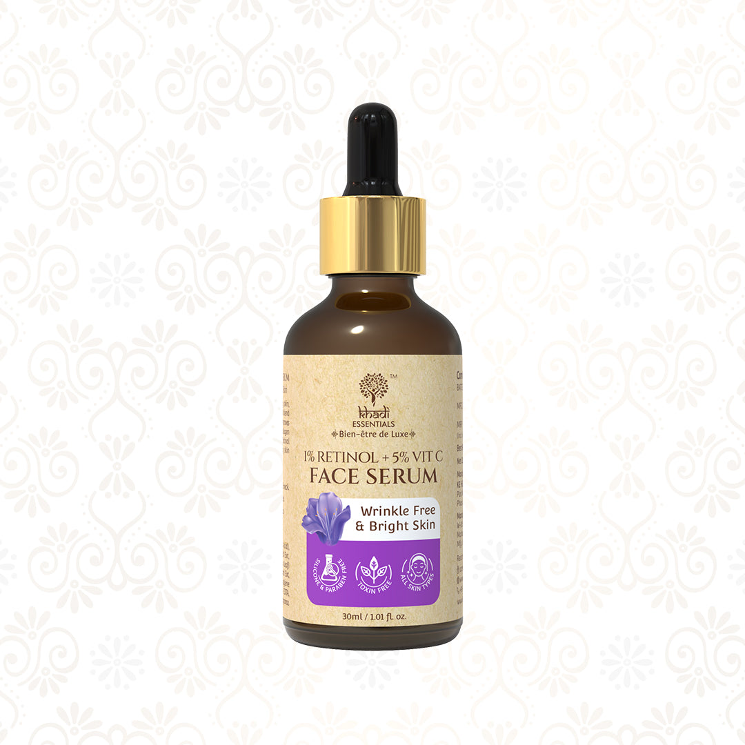 Picture of Khadi Essentials Retinol and Vitamin C Face Serum for Wrinkle Free, Glowing & Bright Skin - 30ml