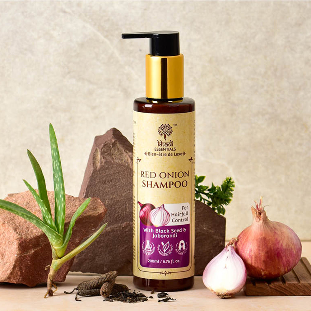 Show details for Khadi Essentials Red Onion Shampoo - 200 ML Picture of Khadi Essentials Red Onion Shampoo - 200 ML