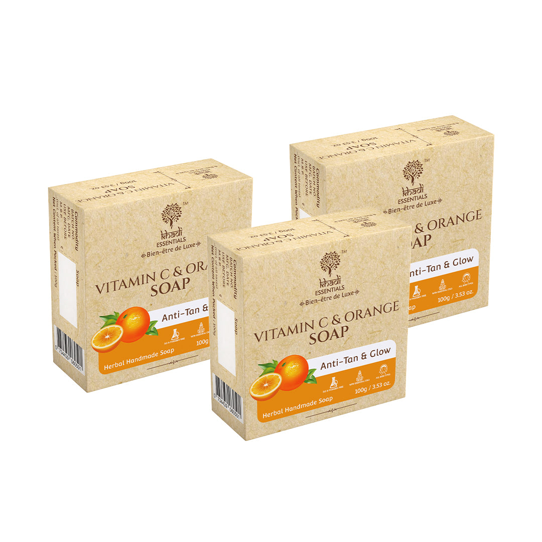 Picture of Khadi Essentials Vitamin C & Orange Soap (Pack of 3)
, 3x100g