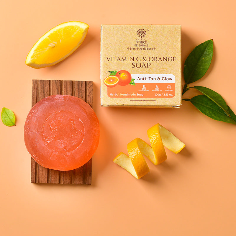 Show details for Khadi Essentials Vitamin C & Orange Soap - 100 GM Picture of Khadi Essentials Vitamin C & Orange Soap - 100 GM