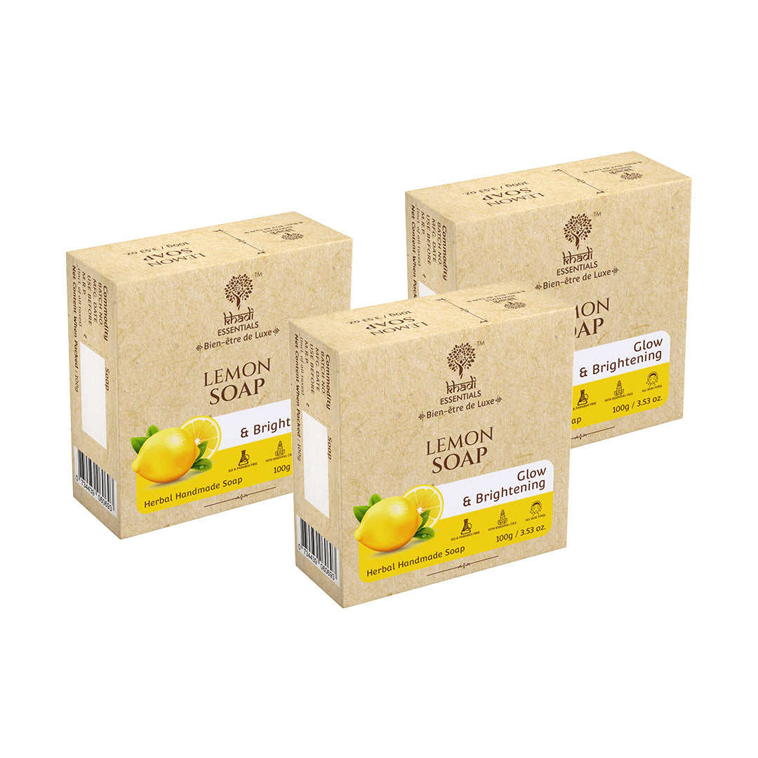 Picture of Khadi Essentials Lemon Soap for Glow and Brightening (Pack of 3)
, 3x100gm