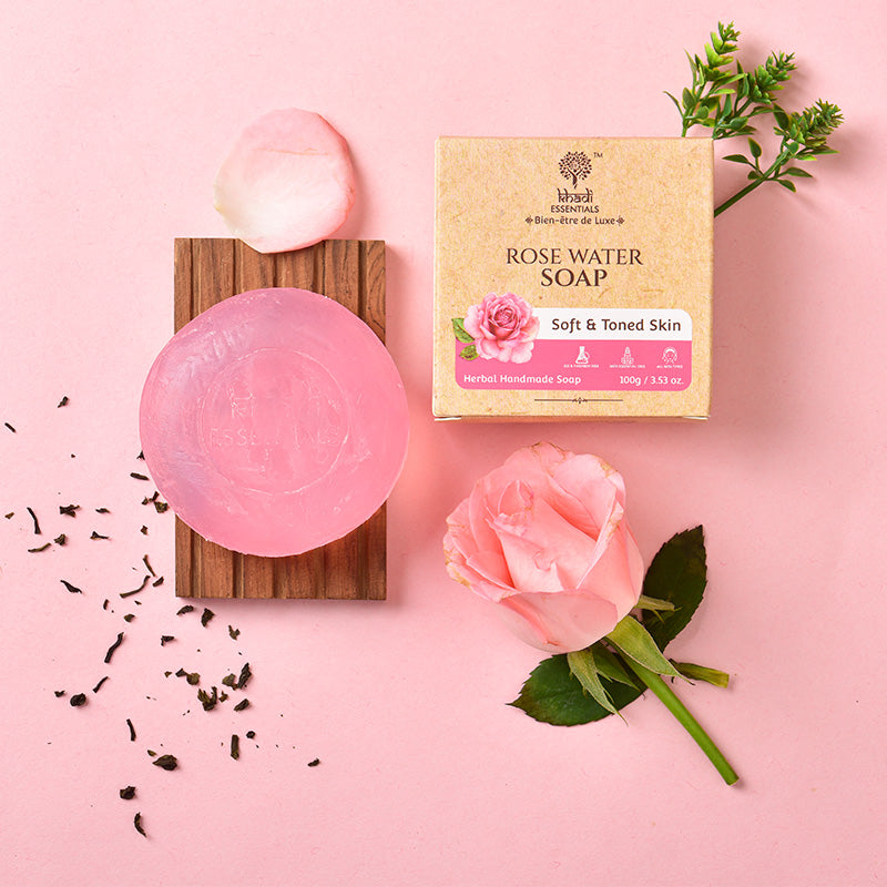 Picture of Khadi Essentials Rose Water Soap (Pack of 3), 3x100g