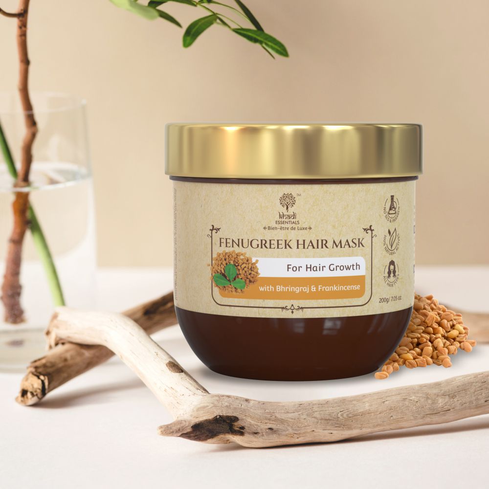 Show details for Khadi Essentials Fenugreek Methi Hair Mask - 200 GM Picture of Khadi Essentials Fenugreek Methi Hair Mask - 200 GM