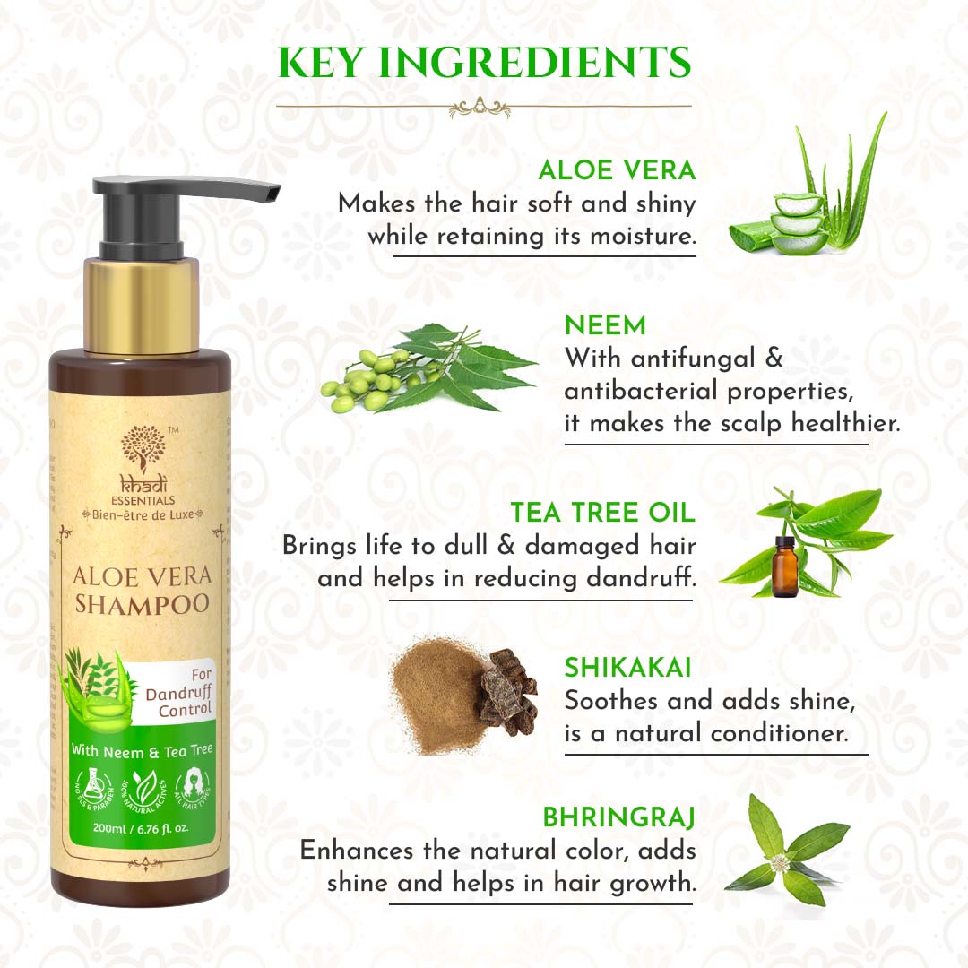 Picture of Khadi Essentials Set of Aloe Vera Shampoo & Neem Hair Oil
, 200ml, 100ml